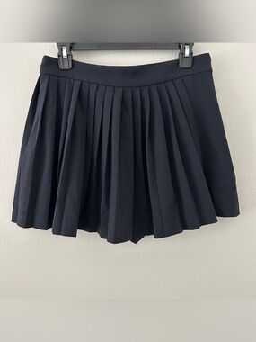 Abercrombie & Fitch Navy Blue Pleated Mini Skirt Skort Womens M Preppy Classic